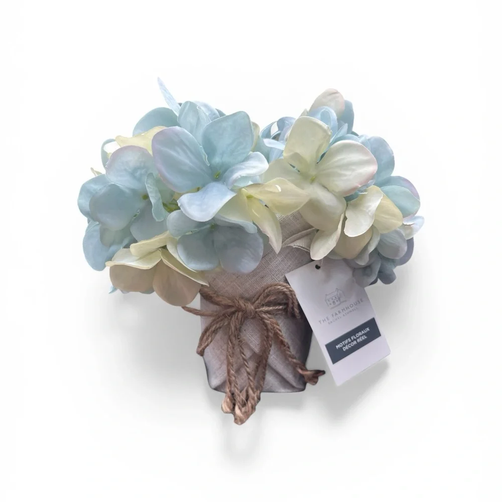 Shabby Chic Blue Hydrangea Arrangement Farmhouse Cottagecore by Rachel Ashwell